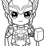 coloriage Thor de pour enfants