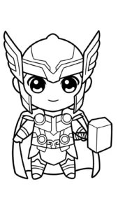 coloriage Thor de pour enfants