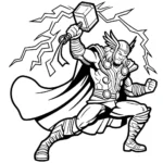 coloriage Thor a telecharger
