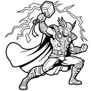 coloriage Thor a telecharger