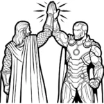 coloriage Thor à imprimer kawaii