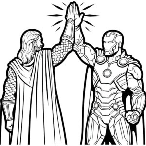 coloriage Thor à imprimer kawaii