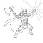 coloriage Thor à imprimer pour enfant de 4 ans