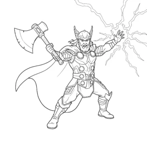 coloriage Thor à imprimer pour enfant de 4 ans