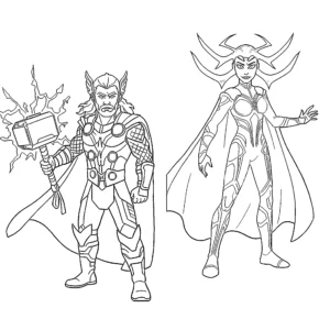 coloriage Thor pour primaire