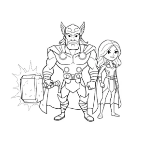 coloriage Thor à imprimer gratuit