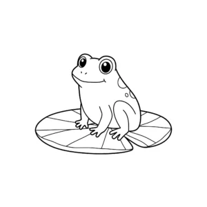 coloriage Une grenouille sur un nénuphar à imprimer gratuit