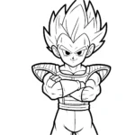 coloriage Vegeta et decoupage