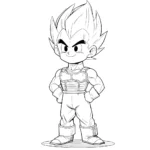 coloriage Vegeta à imprimer pour enfant de 7 ans