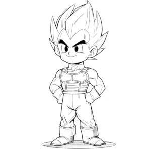 coloriage Vegeta à imprimer pour enfant de 7 ans