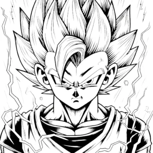 coloriage Vegeta pour enfant a imprimer gratuit