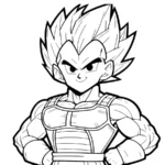coloriage Vegeta à imprimer pour enfant de 8 ans