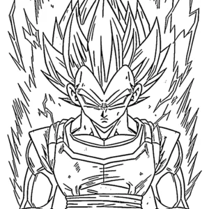 coloriage Vegeta à imprimer pour enfant de 8 ans