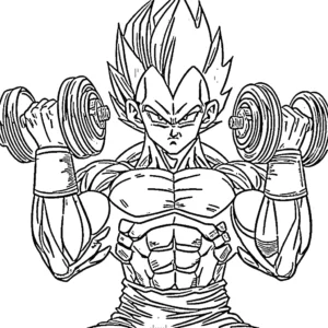 coloriage Vegeta à imprimer kawaii