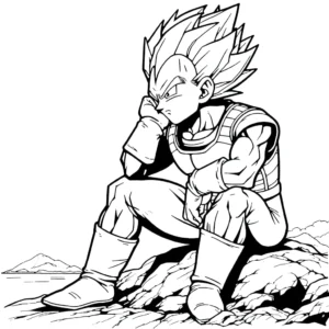 coloriage Vegeta à imprimer pour enfant de 10 ans