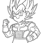 coloriage Vegeta et découpage à imprimer