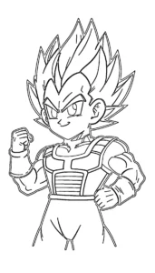 coloriage Vegeta et découpage à imprimer