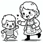 image pour coloriage fete des grand meres enfant