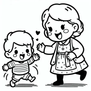 image pour coloriage fete des grand meres enfant
