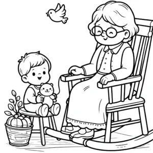 coloriage fete des grand meres pour enfant de 5 ans