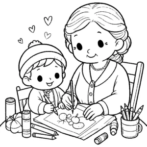 coloriage fete des grand meres à imprimer pdf gratuit