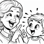 coloriage fete des grand meres pour enfant de 4 ans