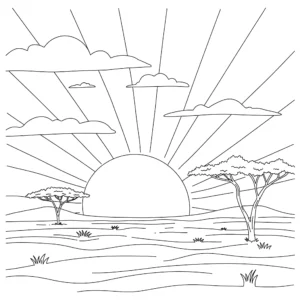 coloriage Afrique et découpage à imprimer