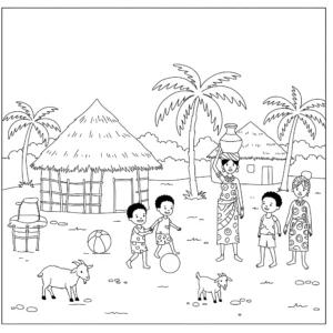 coloriage Afrique pour enfant de 5 ans