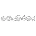 coloriage Alignement de Coquillages Simples en ligne pour enfant