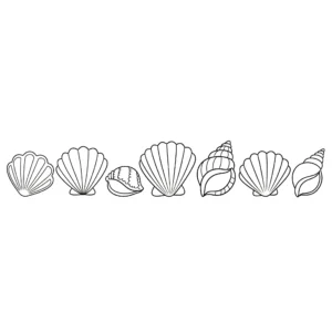 coloriage Alignement de Coquillages Simples en ligne pour enfant