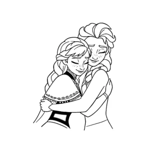coloriage Anna pour enfants a imprimer