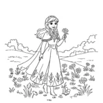 coloriage Anna de pour enfants