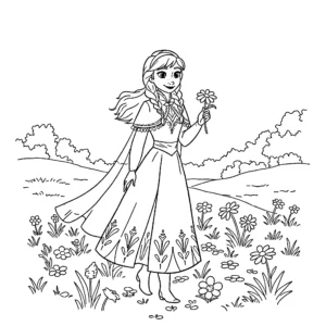 coloriage Anna de pour enfants