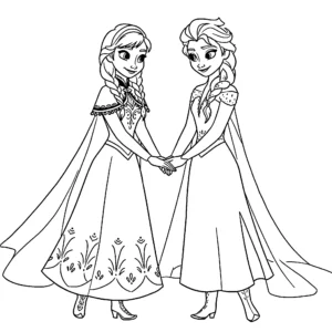 coloriage Anna pour enfants a imprimer gratuit