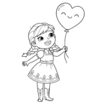 coloriage Anna à imprimer pour enfant de 2 ans
