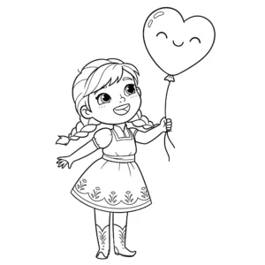 coloriage Anna à imprimer pour enfant de 2 ans