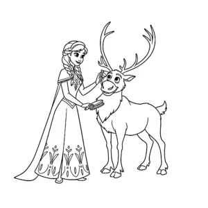 image pour coloriage Anna enfant