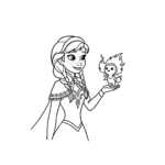 coloriage Anna pour enfant de 8 ans