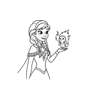 coloriage Anna pour enfant de 8 ans