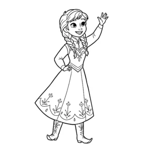 coloriage Anna pour enfant de à imprimer
