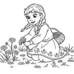 coloriage Anna pour enfant