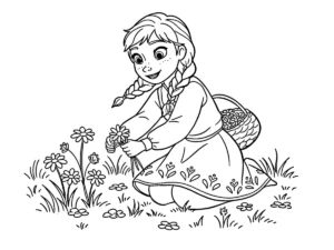 coloriage Anna pour enfant