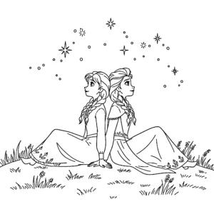 coloriage Anna à imprimer pour enfant de 12 ans