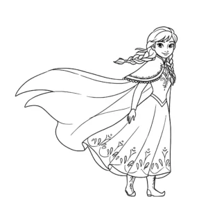 coloriage Anna pour enfants a imprimer