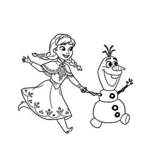 coloriage Anna à imprimer pour enfant de 4 ans