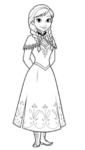 coloriage Anna gratuit pour enfants