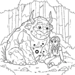 coloriage Anna à imprimer pour enfant de 2 ans