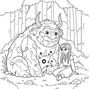 coloriage Anna à imprimer pour enfant de 2 ans