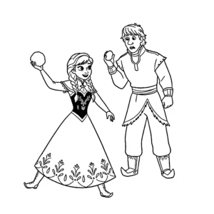 imprimer coloriage Anna pour enfant