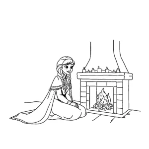 coloriage Anna à imprimer pour enfant de 12 ans